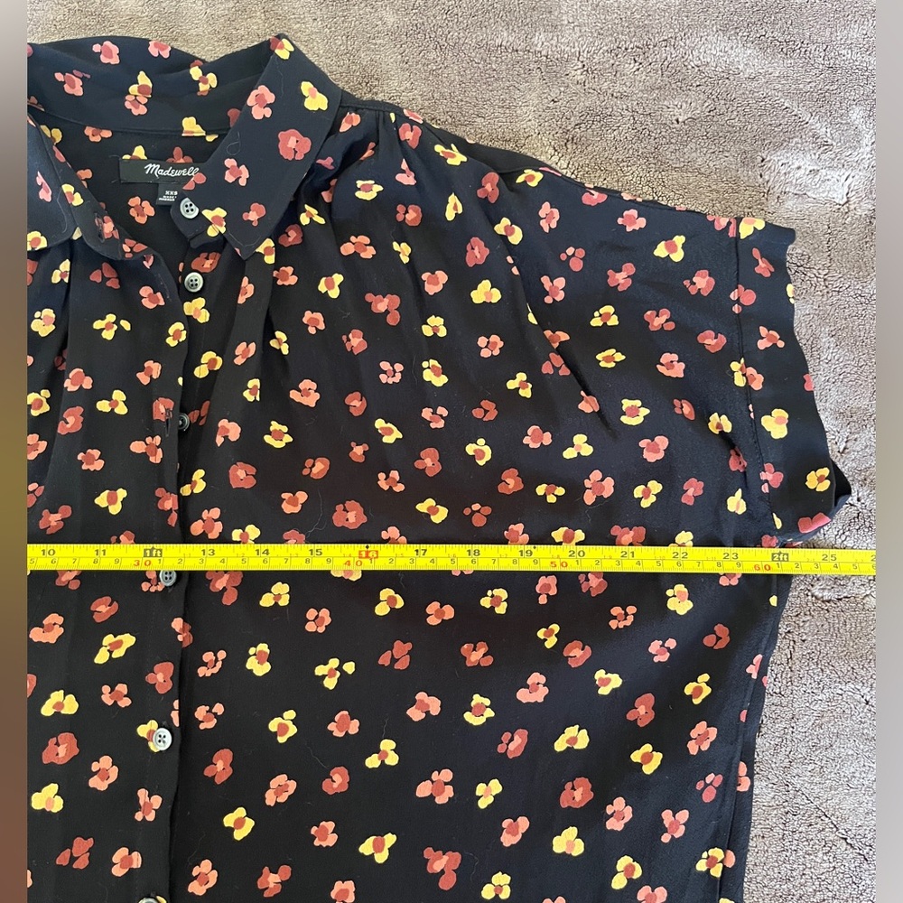Madewell Central Drapey Shirt in Feline Floral size XXS - Picture 7 of 12